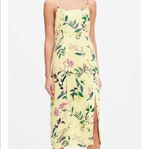 NWT Banana Republic Midi Floral Dress | 0 | Yellow